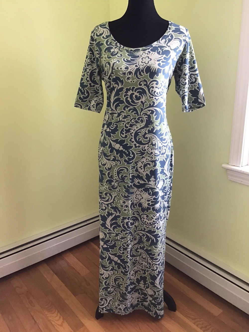 Peruvian Connection Casual Blue and Green Sheath Dress